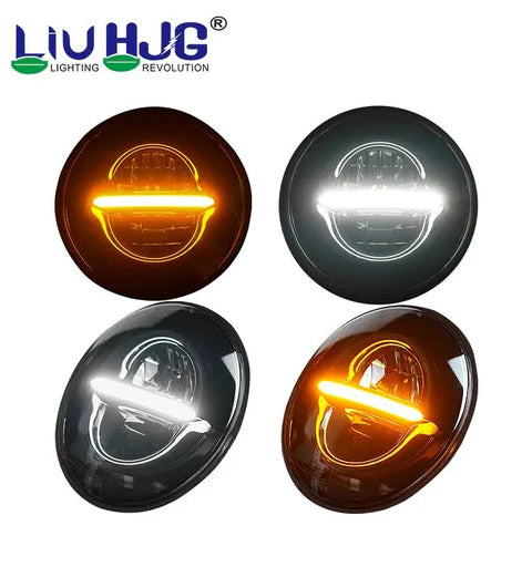 HJG LIU Minus 7" LED Headlight 110W – Without Ring | Royal Enfield, Mahindra Thar, Harley Davidson